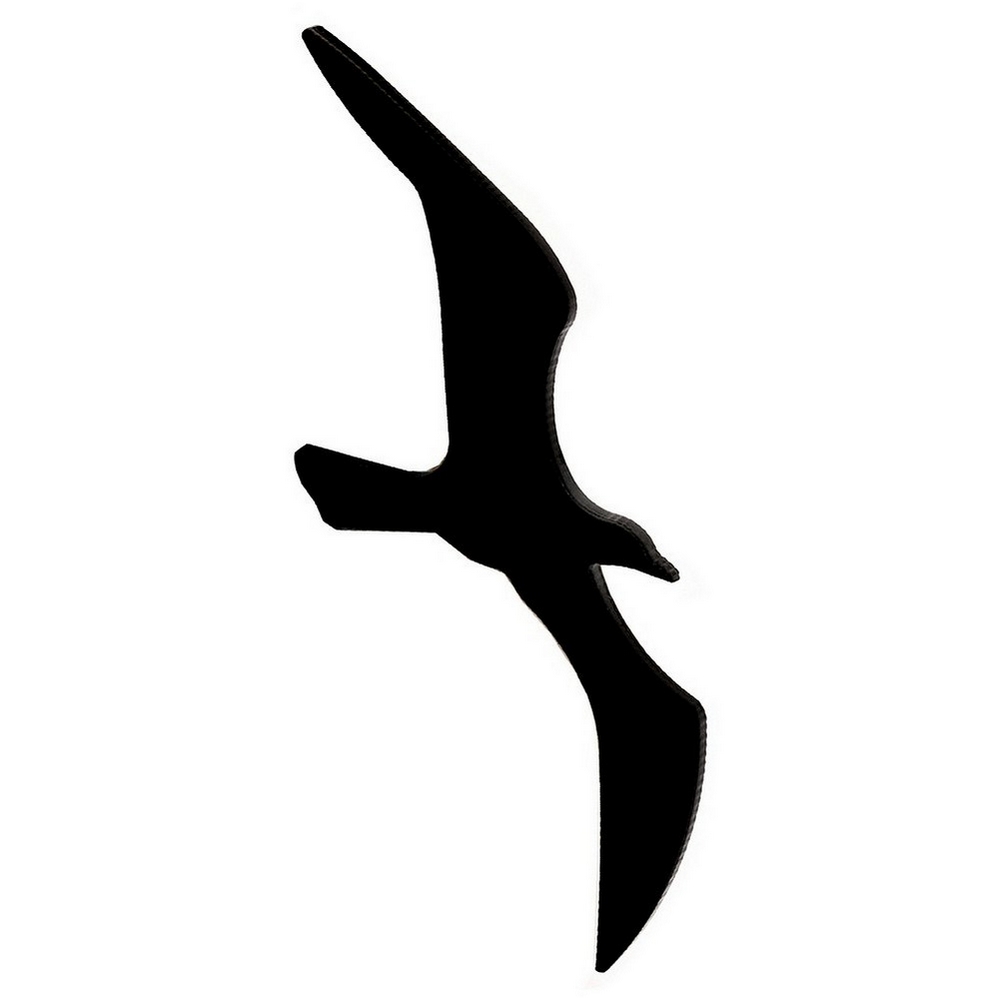 Brooch acrylic silhouette seagull 60mm black