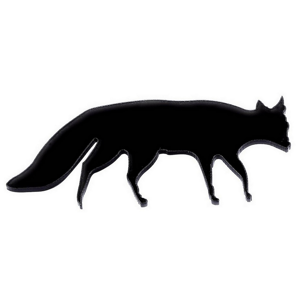 Brooch acrylic silhouette fox black