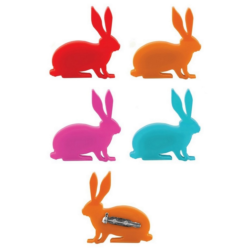 Brooch acrylic rabbit
