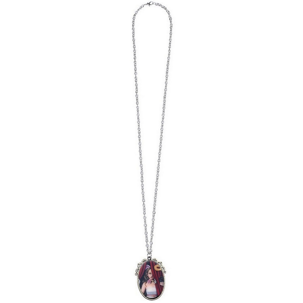 Necklace with a pendant gold plated 70cm chain oval with hiding girl detail