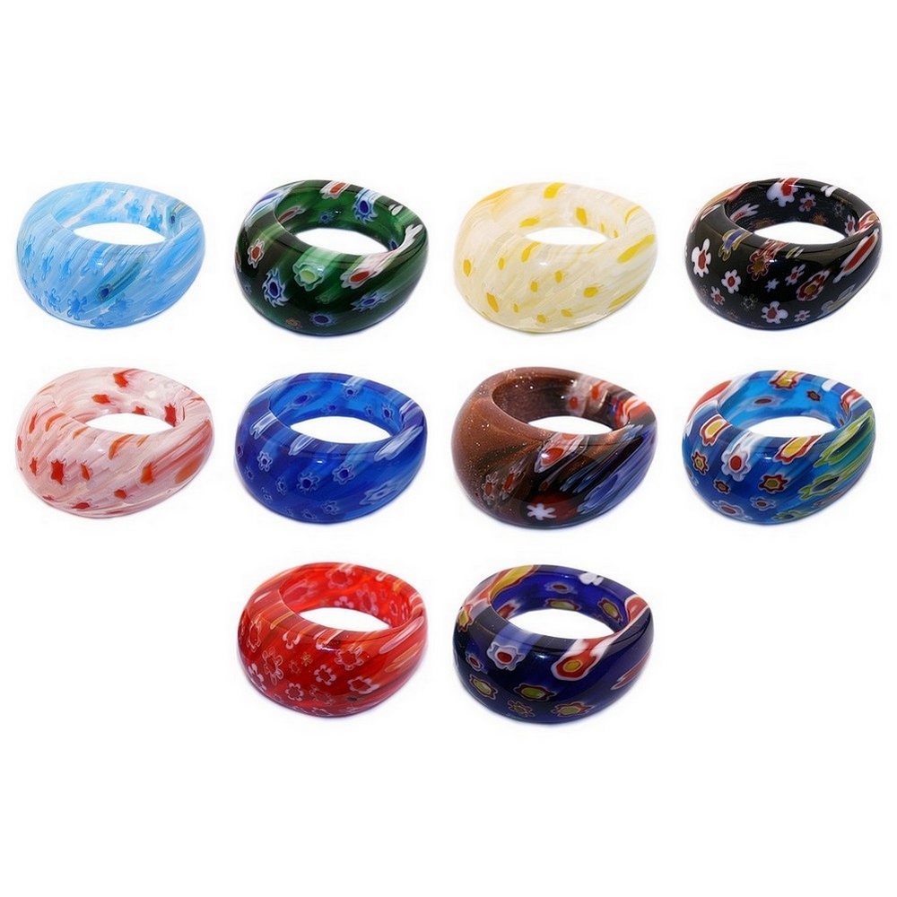 Ring millefiori glass dome
