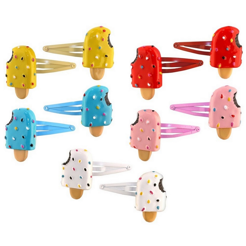 Hairwear resin clic clac ice lolly with sprinkle