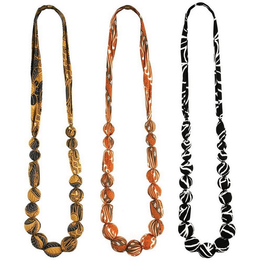 Bead string necklace cotton graduated bead 90cm