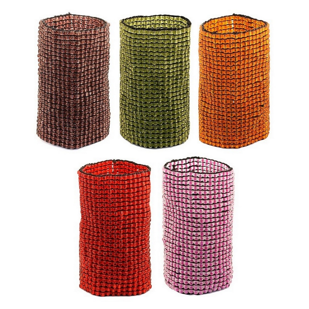 Bracelet glass elasticated cuff 120mm wide
