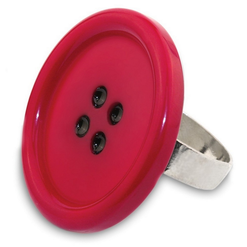 Ring resin original button 30mm red