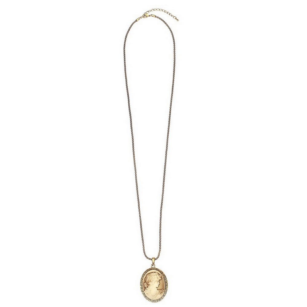 Necklace with a pendant gold plated cameo