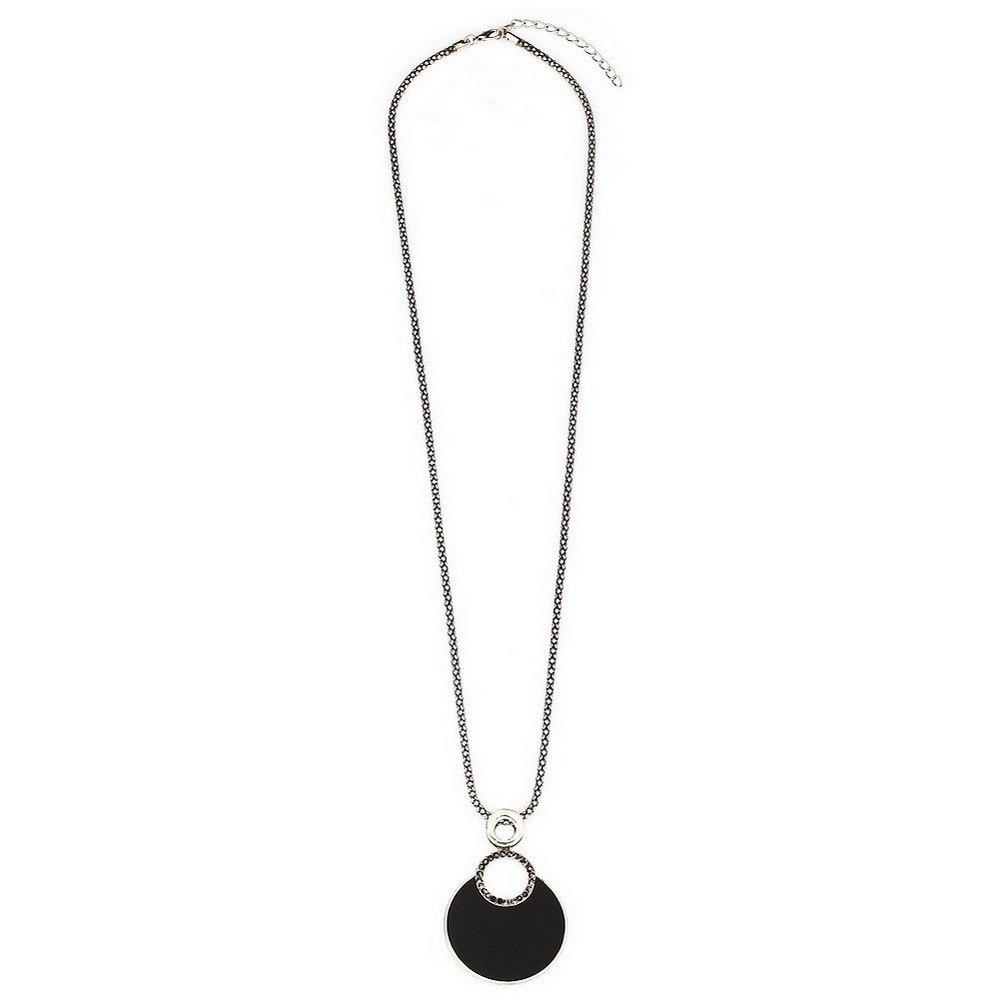 Necklace with a pendant crystal glass acrylic stone - 73cm