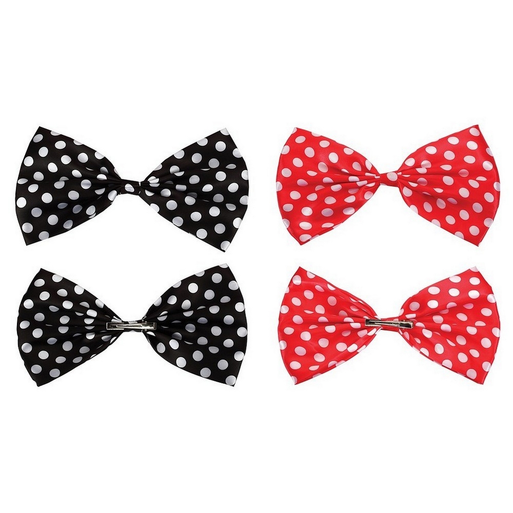 Hair grip fabric polka bow on crocodile clip