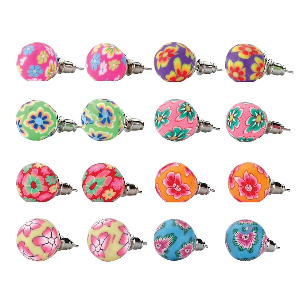 Stud earring resin handmade floral beads