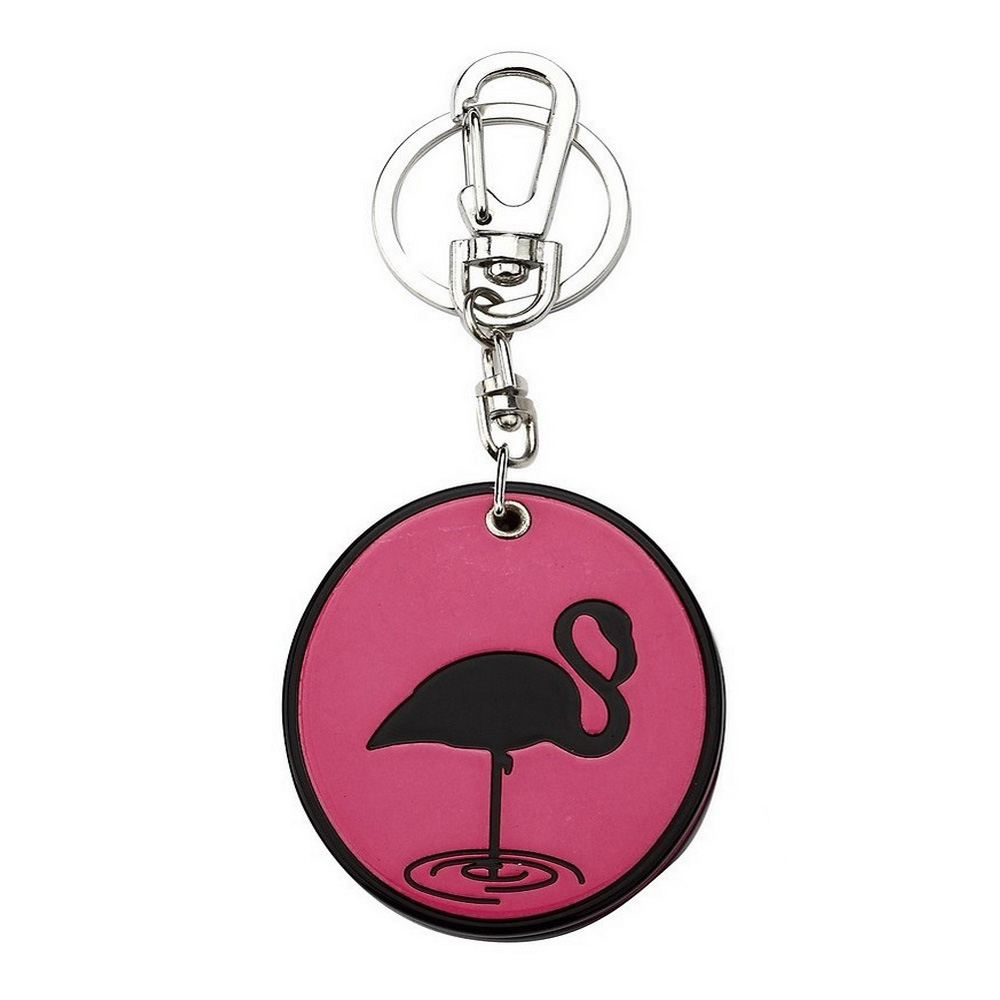Keyring acrylic flamingo compact mirror pink