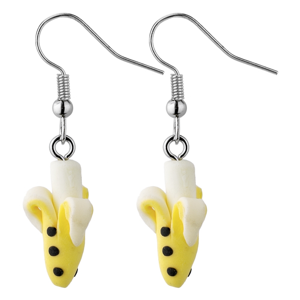 Drop earring resin half peeled banana