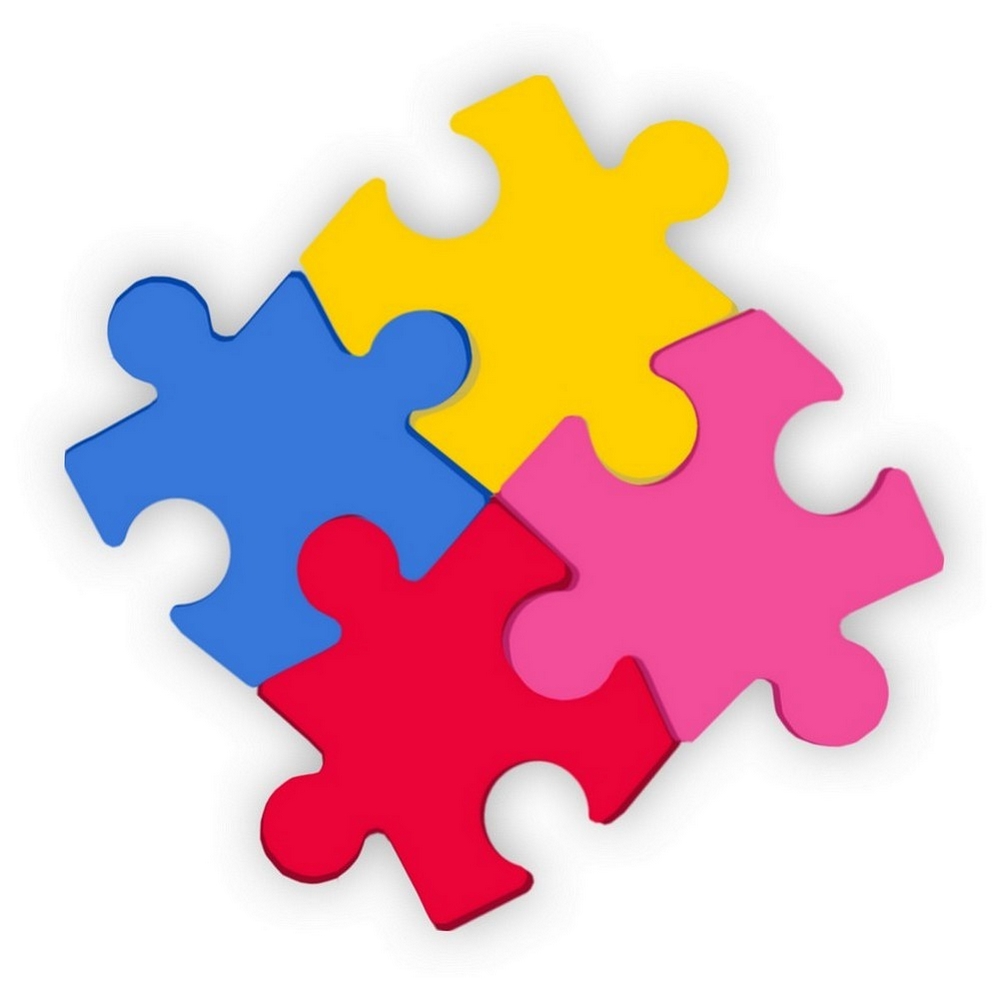 Brooch 4 piece jigsaw multicoloured