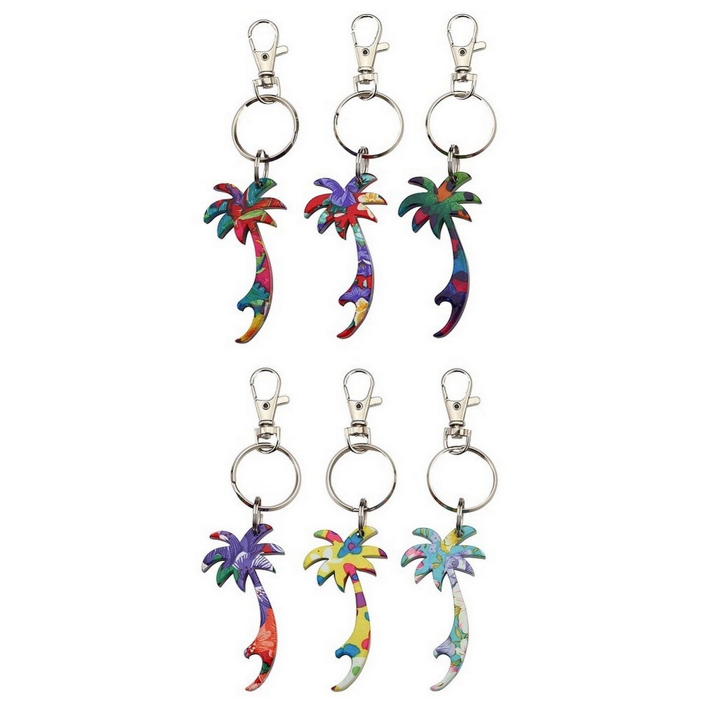 Keyring bottle opener palm tree multicoloured