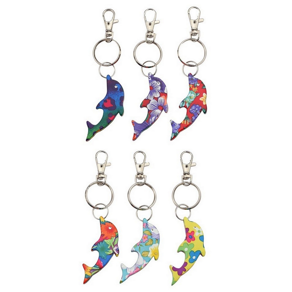 Keyring bottle opener dolphin multicoloured