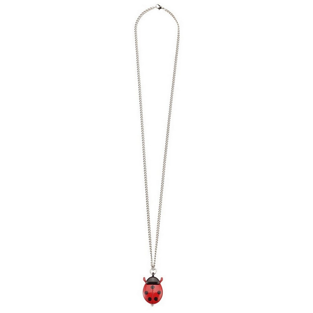 Necklace with a pendant ladybird with clock