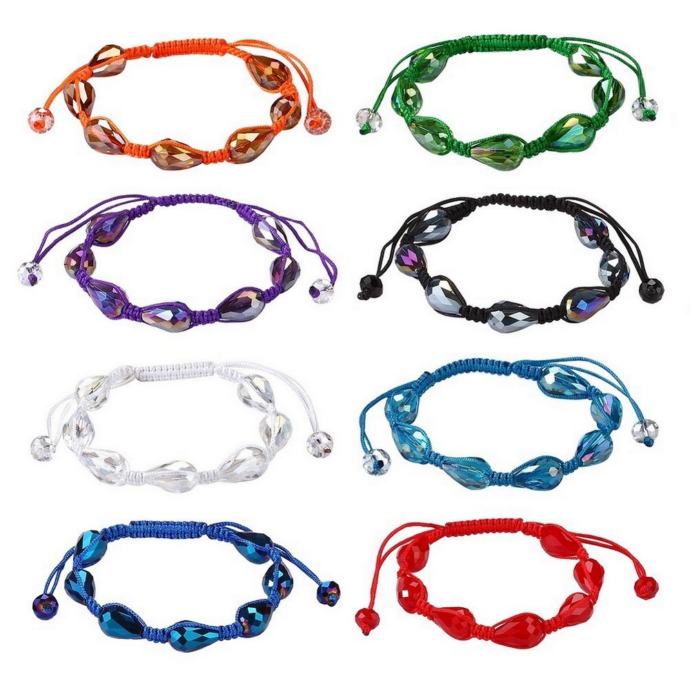 Bracelet crystal glass shamballa teardrop
