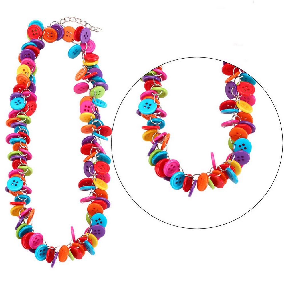 Necklace chain acrylic cluster button beads
