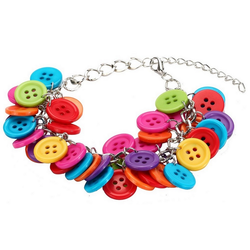 Bracelet acrylic cluster button beads