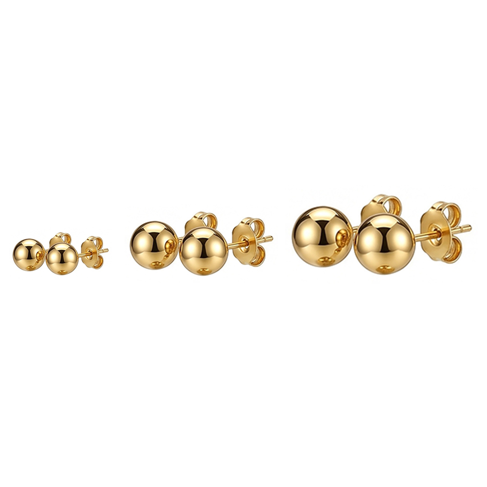 Stud earring resin ball gold