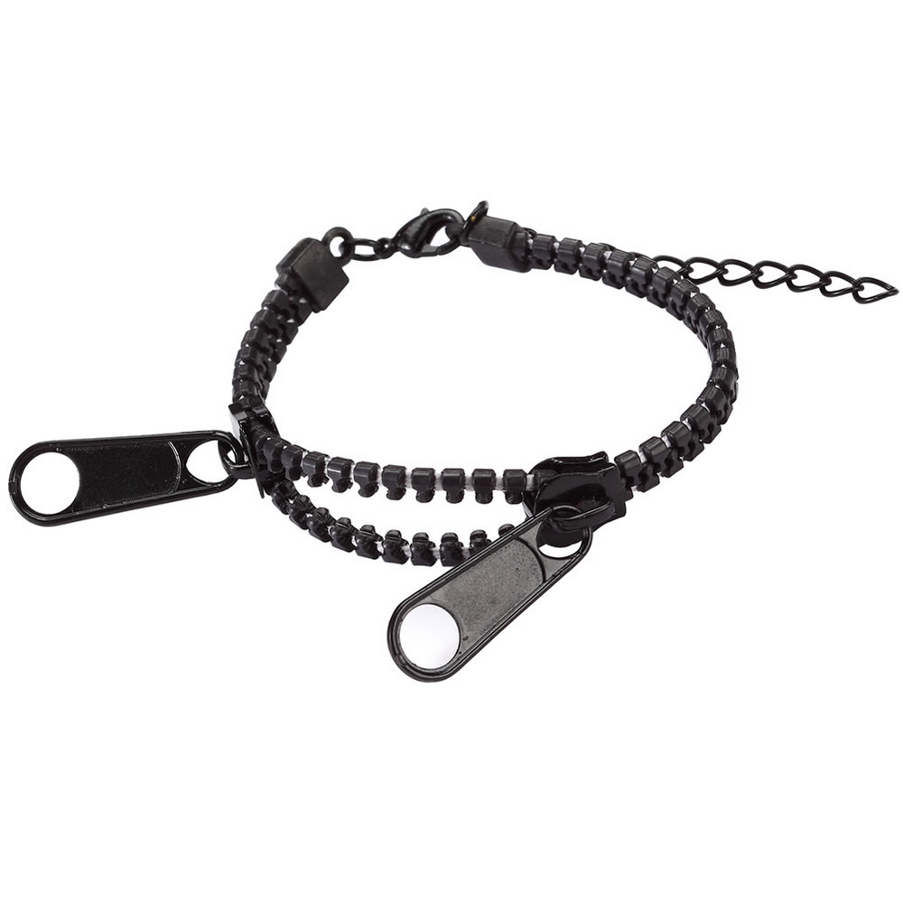 Bracelet acrylic zipper black