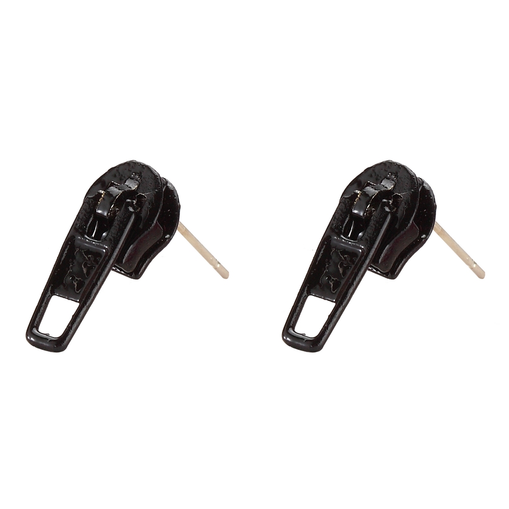 Stud earring mini zip black