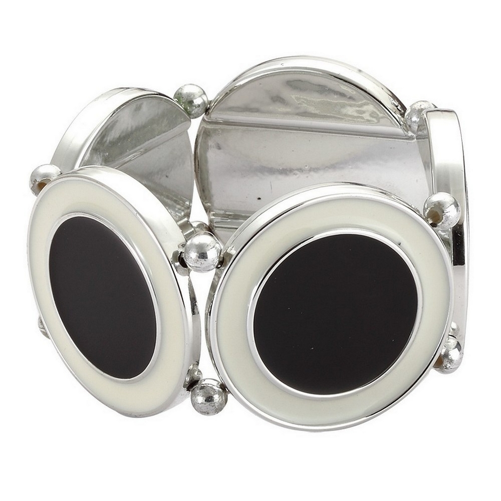 Bracelet enamel monochrome circles