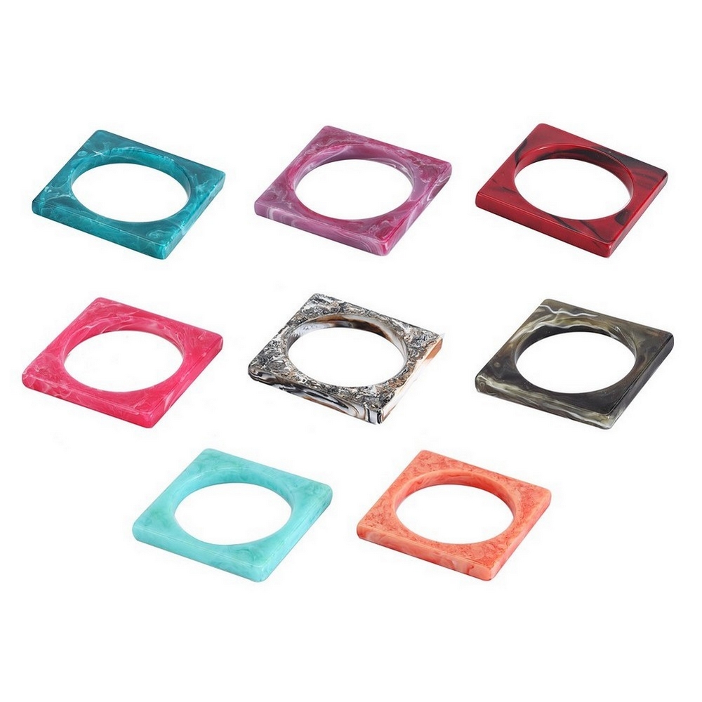 Bangle resin stone effect square cut