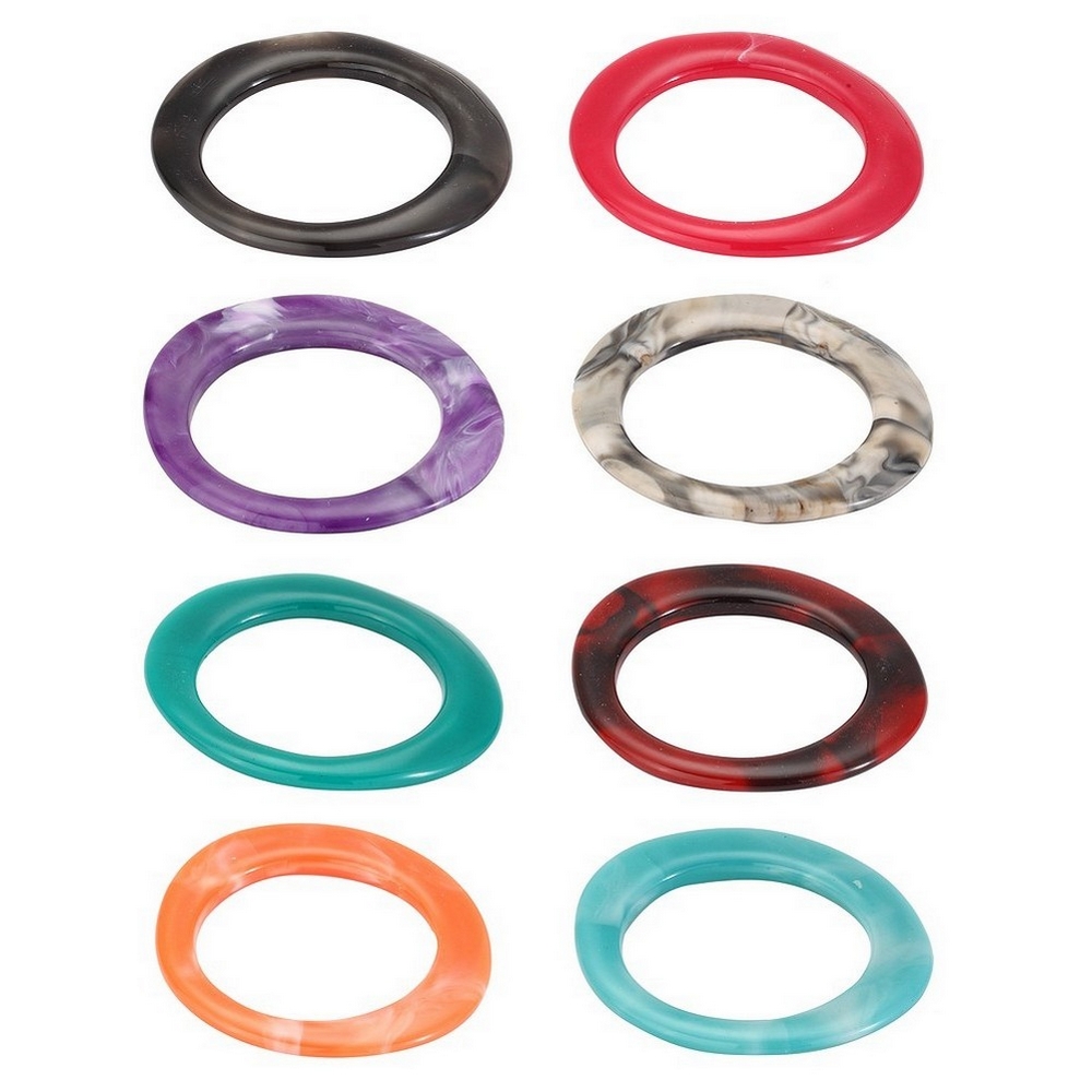 Bangle resin stone effect round cut