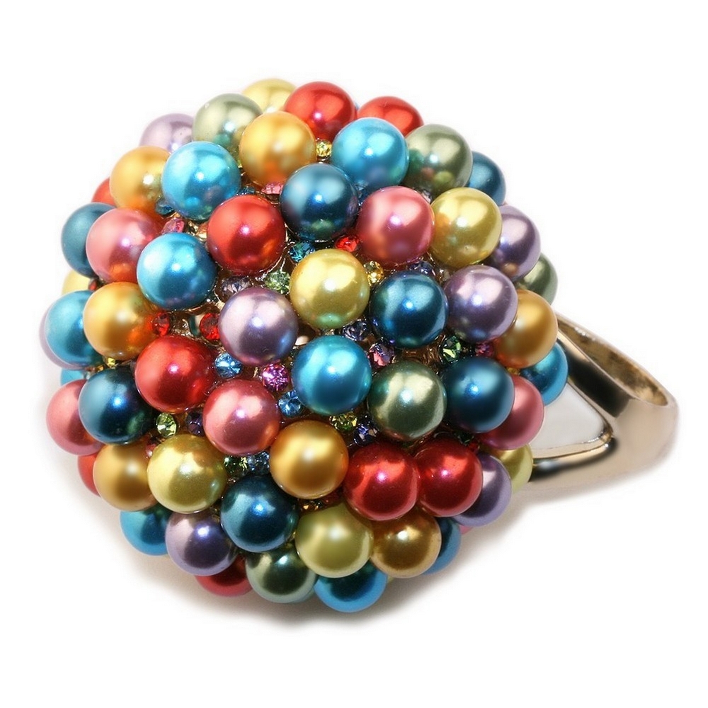 Ring crystal glass pearl ball 40mm