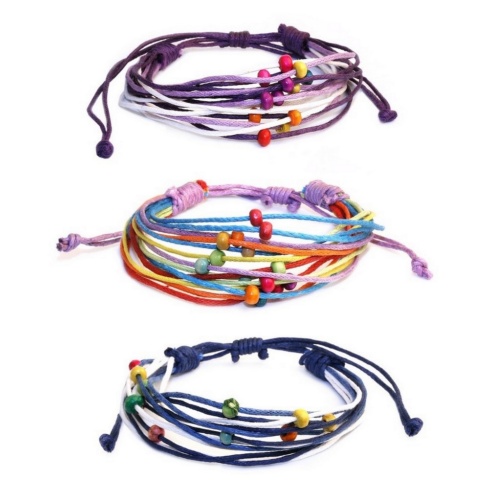 Bracelet cord & wood beaded threads
