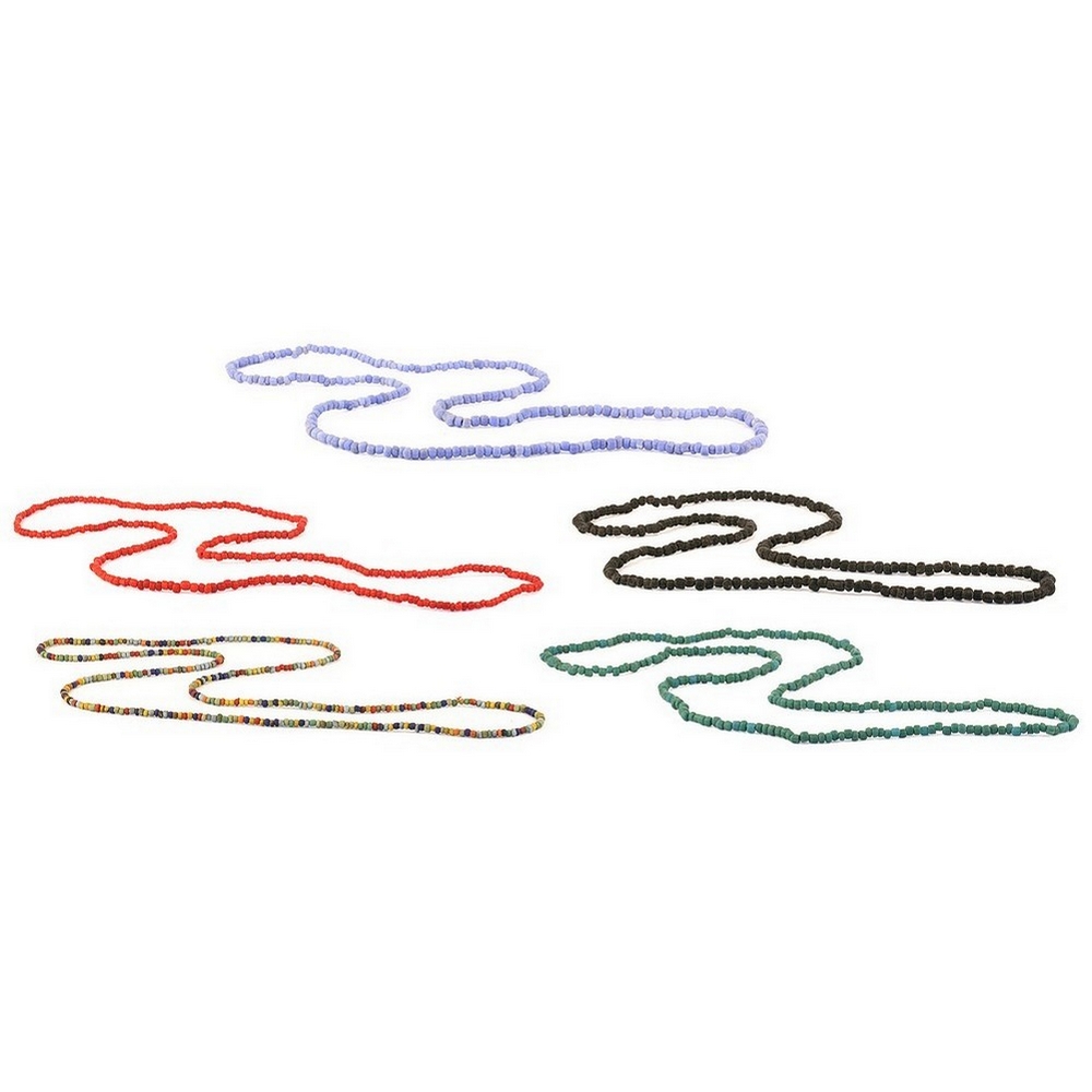 Bead string necklace glass beads beach washed