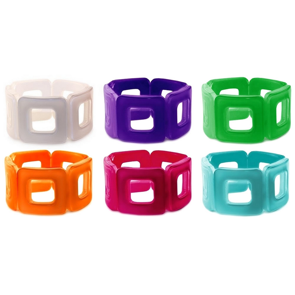 Bracelet resin square elasticated
