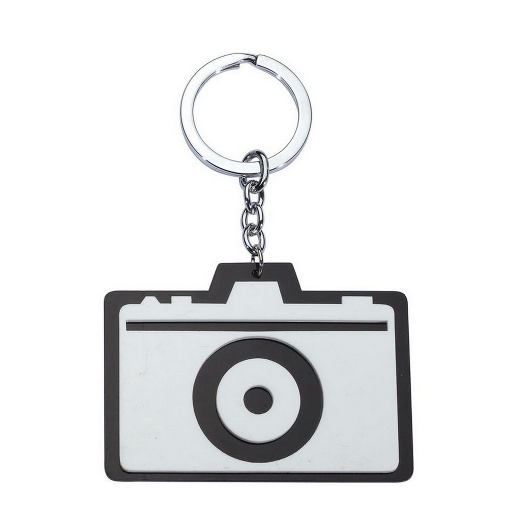 Keyring acrylic camera black & white