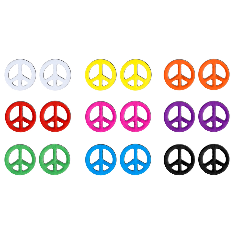 Stud earring peace sign