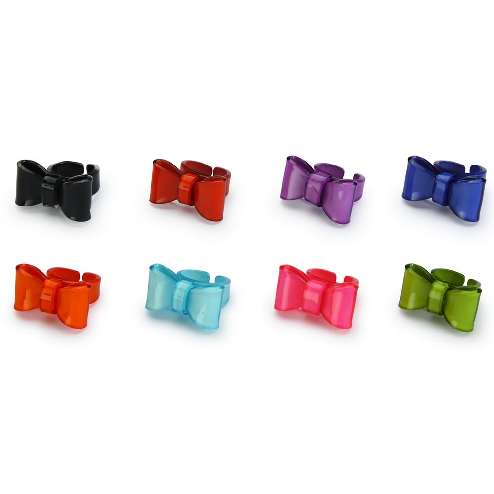 Ring acrylic bow multicoloured
