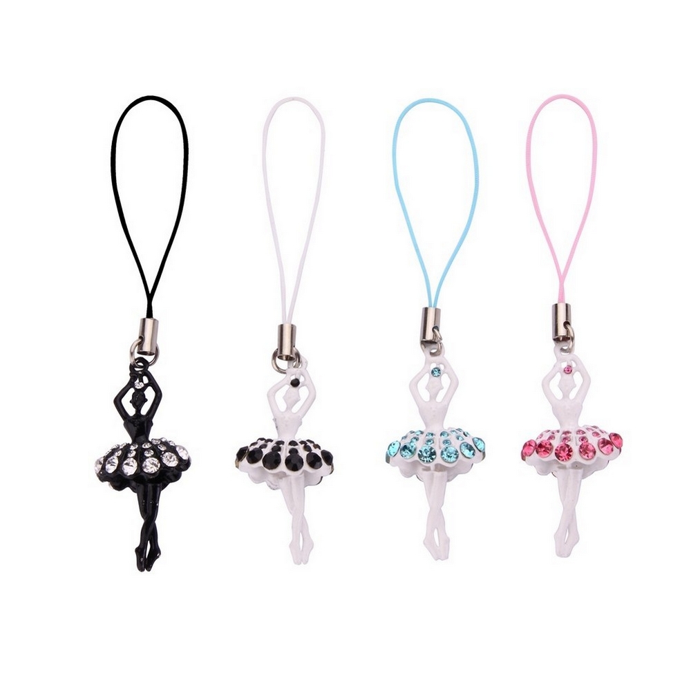 Phone charm ballerina with crystal glass detail
