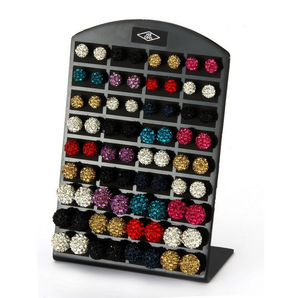 Stud earring crystal glass colour