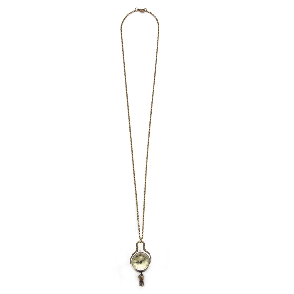 Necklace with a pendant domed watch