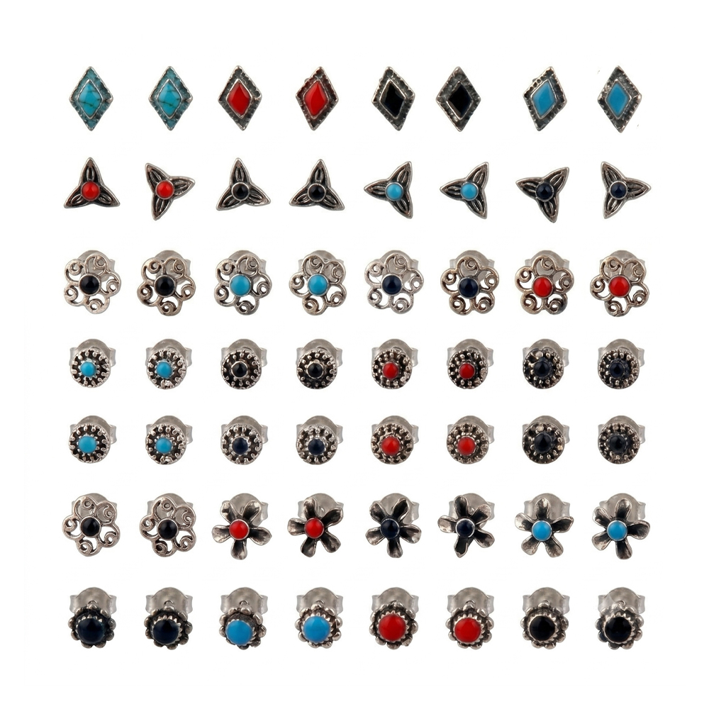 Stud earring 925 silver & resin 925 SILVER & RESIN celtic style designs