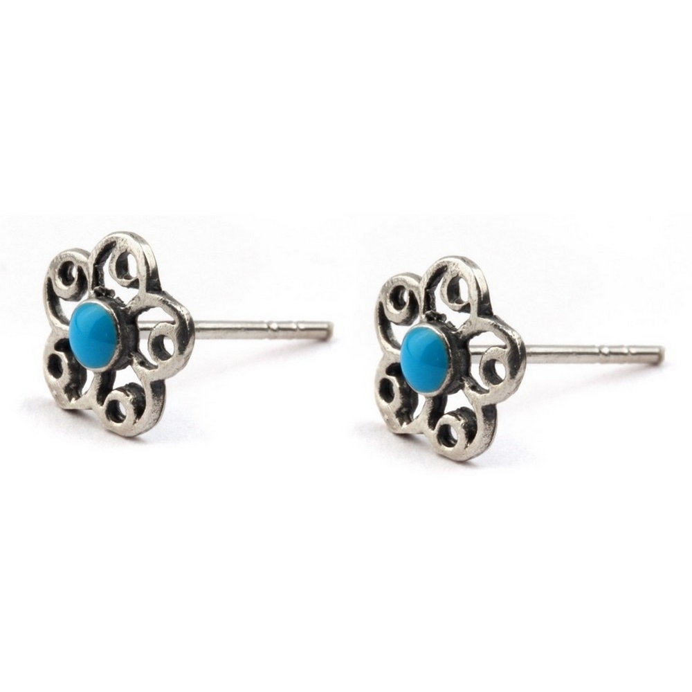 Stud earring 925 silver & resin 925 SILVER & RESIN celtic style designs - Image 2
