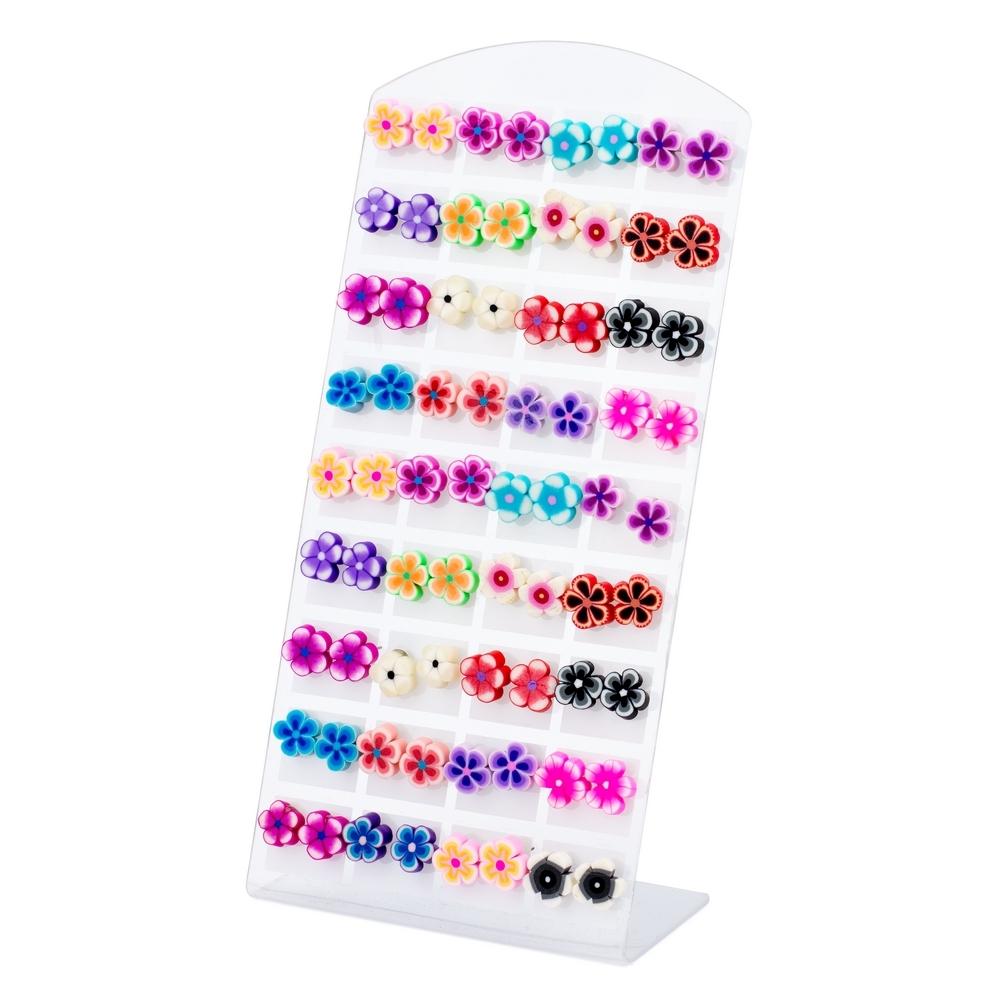 Stud earring resin handcrafted murano style flowers