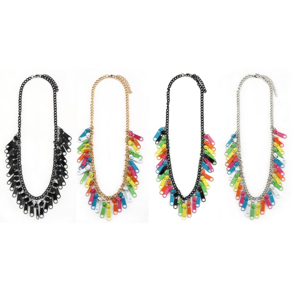 Chain necklace with feature zip