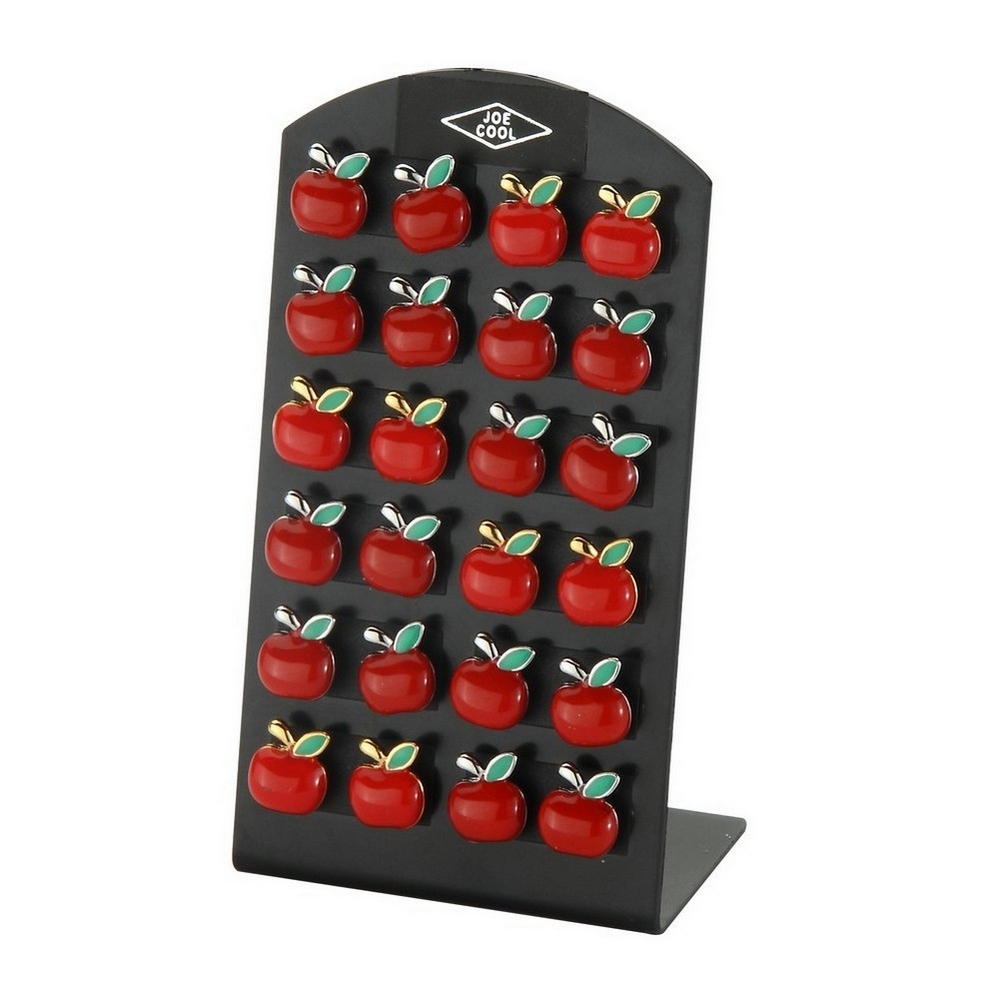 Stud earring enamel apple