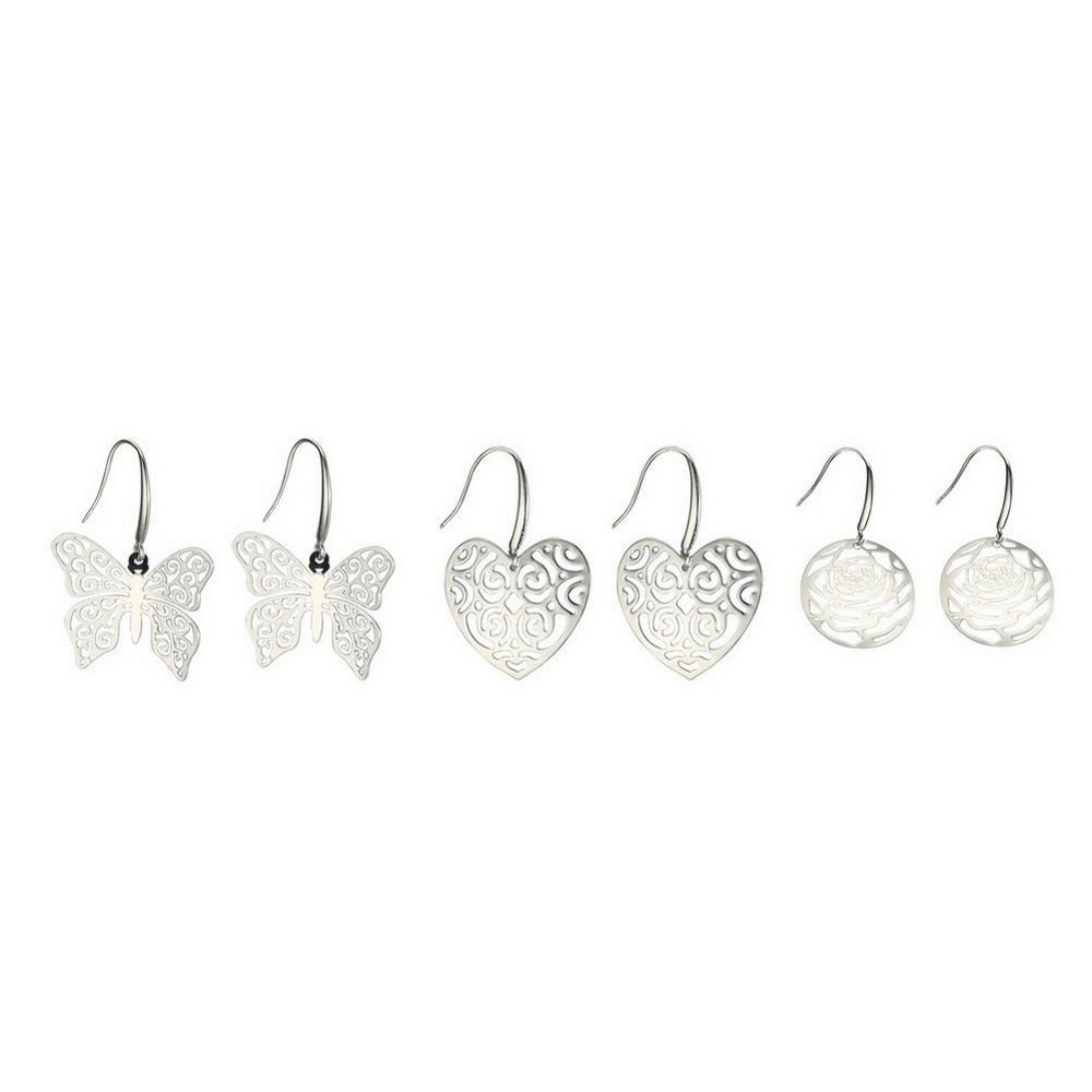 Drop earring etched lattice