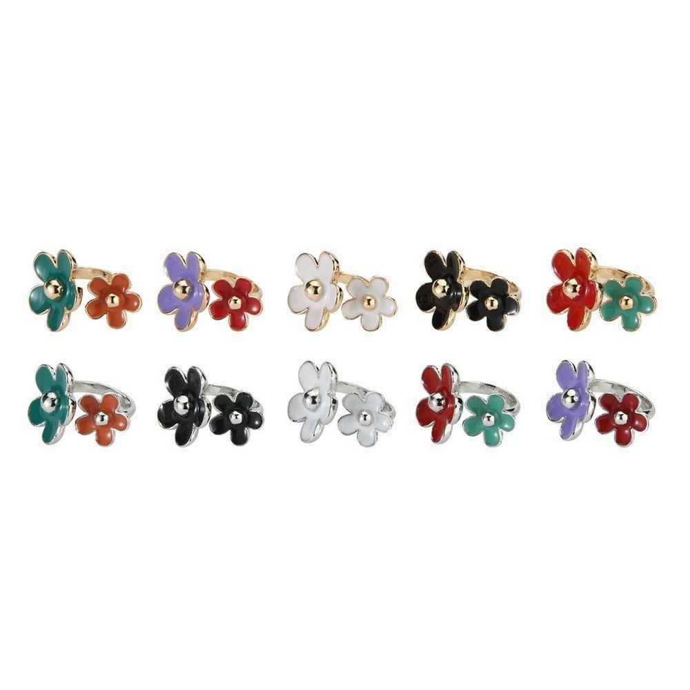 Ring enamel two flower