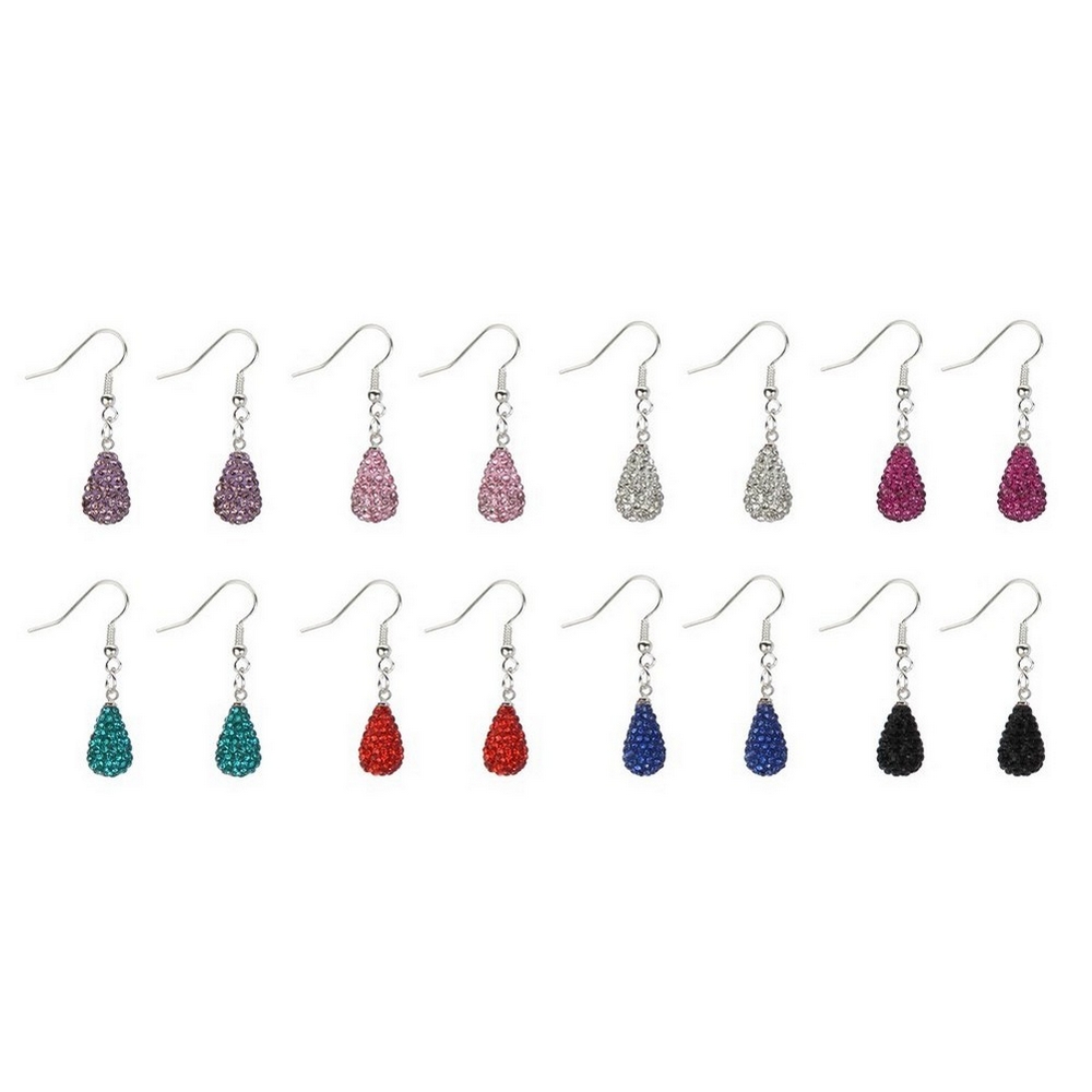 Drop earring crystal glass teardrop