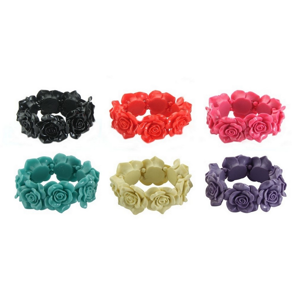 Bracelet resin large rose