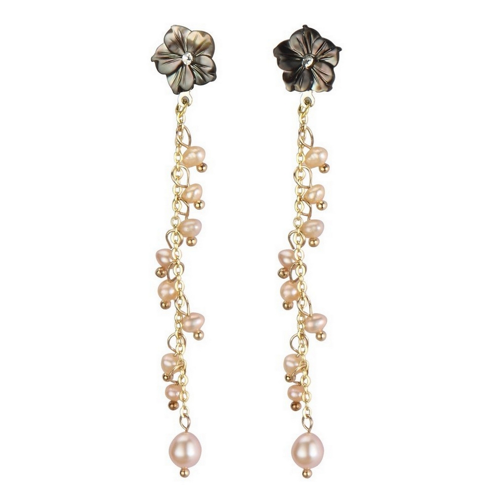 Drop earring pearl romantic trail 70mm