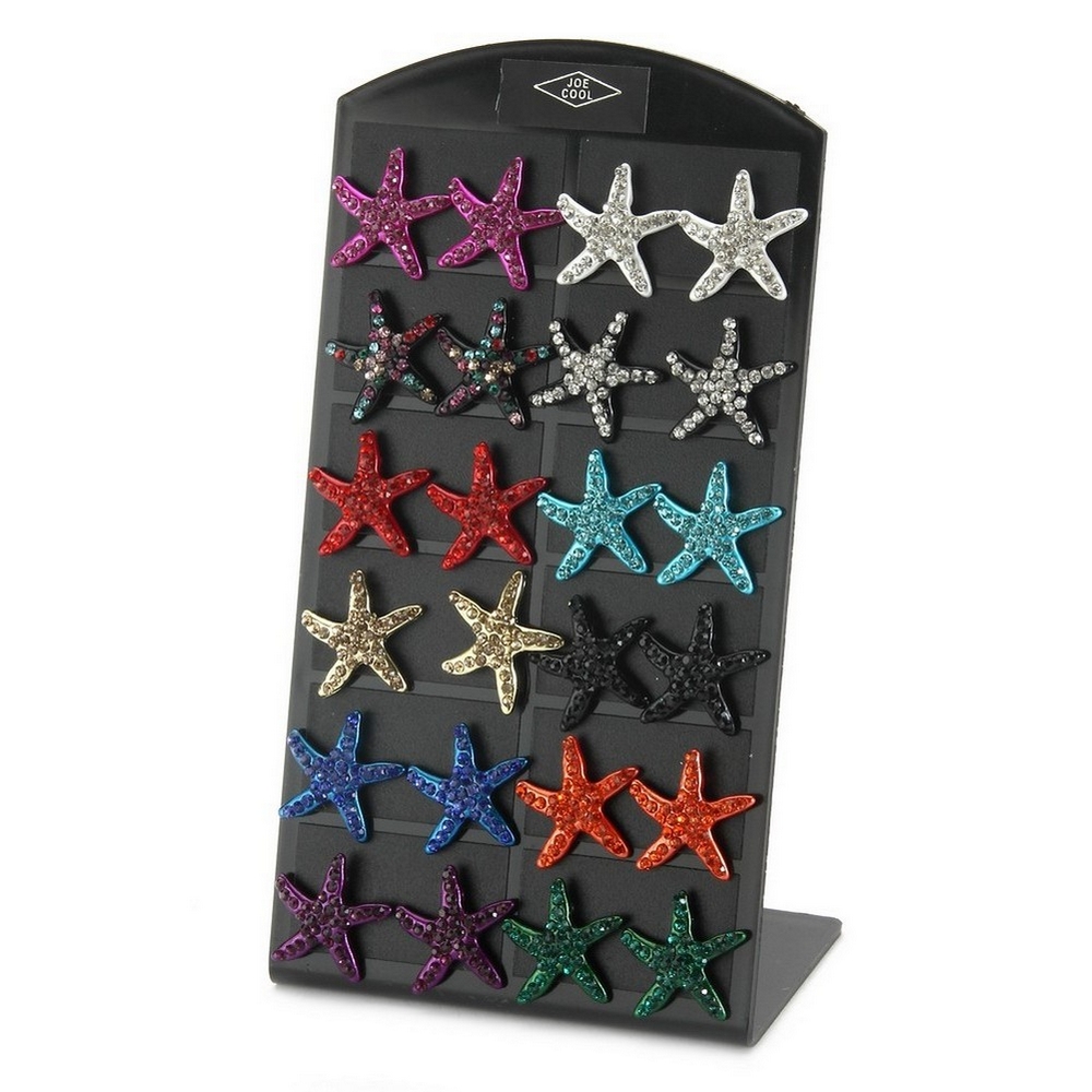 Stud earring crystal glass starfish