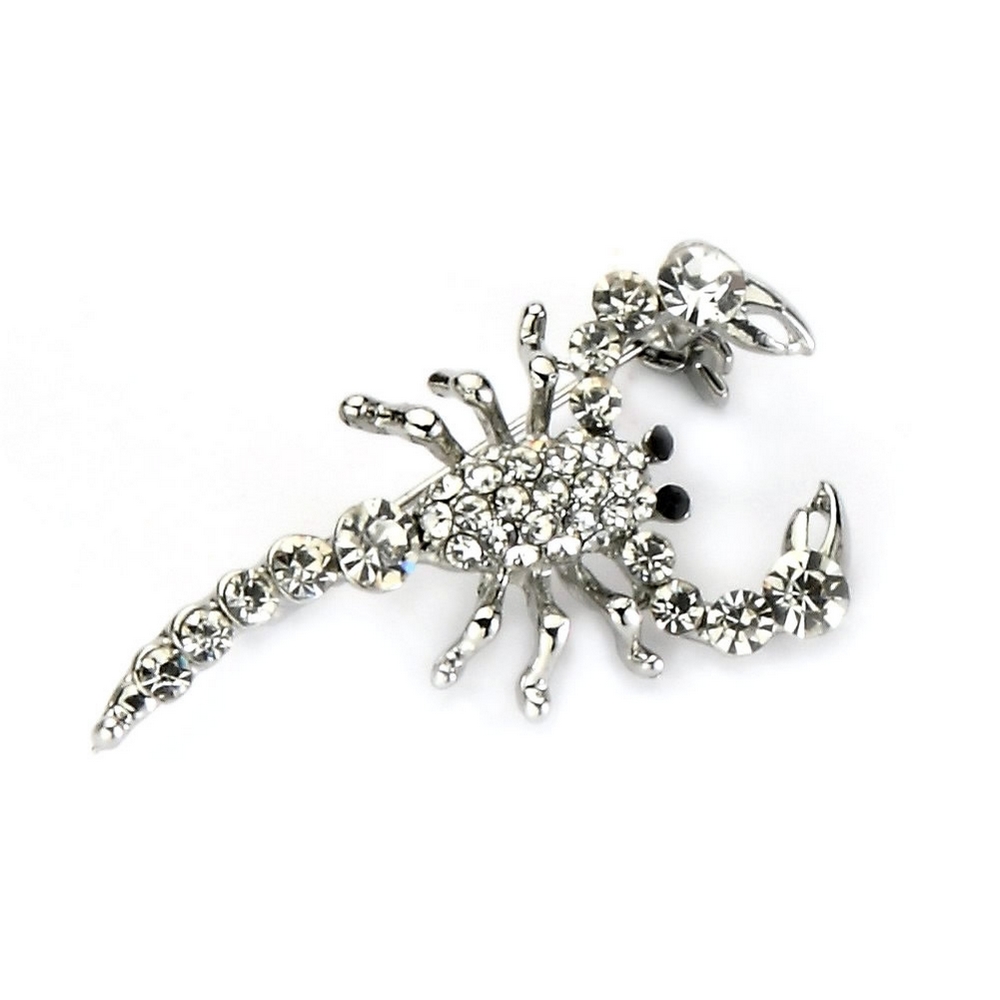 Brooch crystal glass scorpion